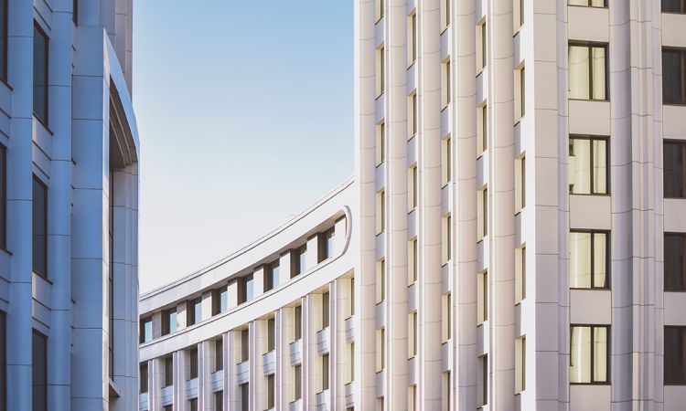 Eine moderne Häuserfassade